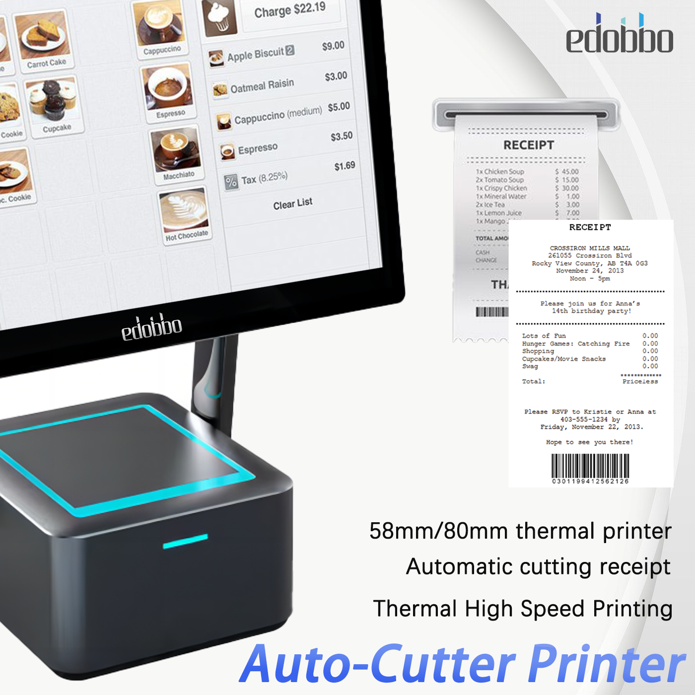 ED1562:15.6 inch Dual Screen with 80mm Thermal Printer(图2)