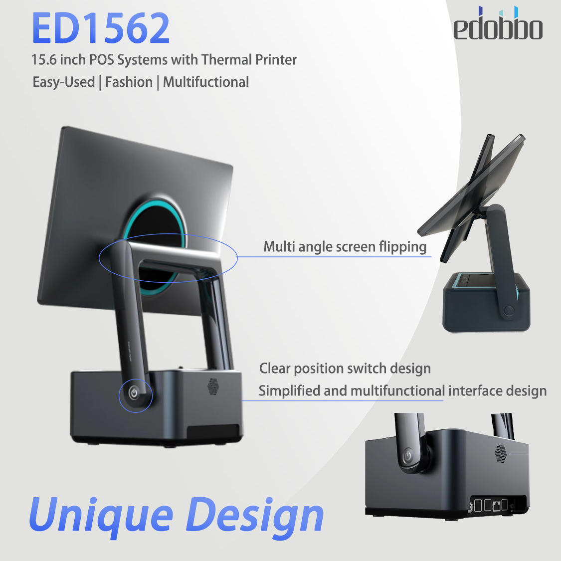 ED1562:15.6 inch Dual Screen with 80mm Thermal Printer(图3)